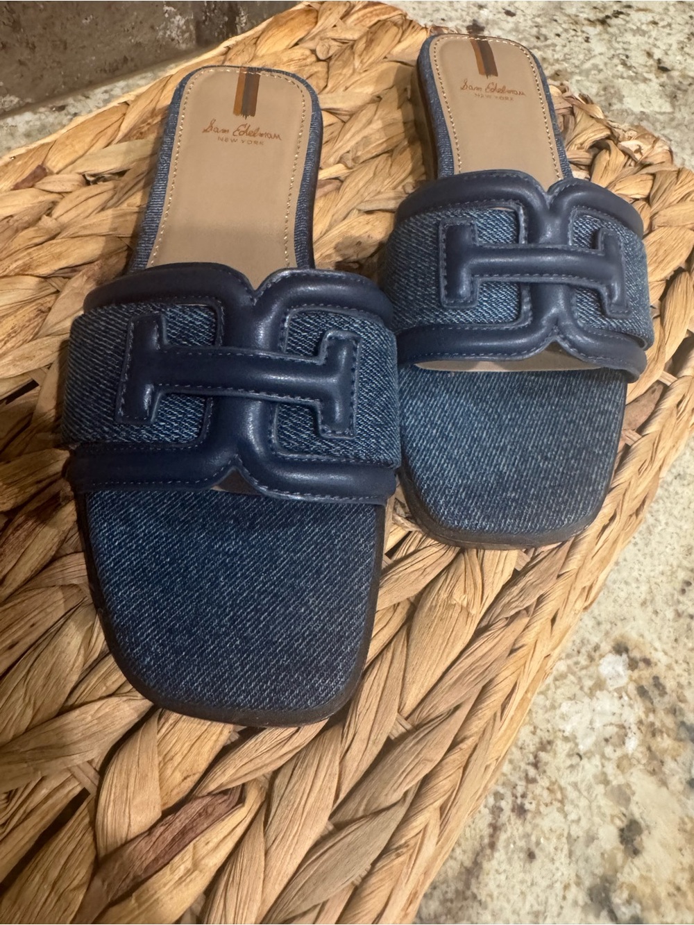 Sam Edelman Denim Slide Mules Size 7 Barely Worn